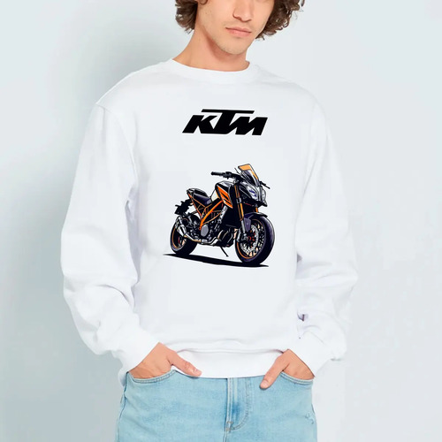 Sudadera Suéter Sin Gorro Dibujo Motocicleta Ktm