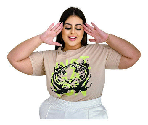 Blusa Feminina Plus Size T-shirt Algodão Varias Estampas