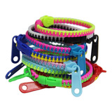 Kit De 36 Pulseiras De Zíper Coloridos Unissex Fashion