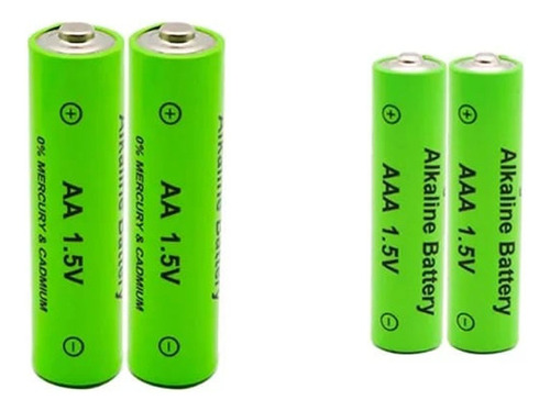 4 Baterías Alcalinas Recargables 2 Aa 3800mah 2 Aaa 3300mah
