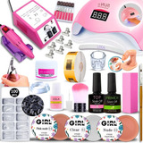 Kit Unhas Gel Uv Acrigel Lixa Elétrica Cabine Sun 48w