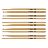 Kit 5 Pares Baqueta Pro Fire Spanking 5b Ponta De Madeira