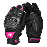 Guantes Para Moto Kov Delta Rosa Mujer Con Limpiador 2020