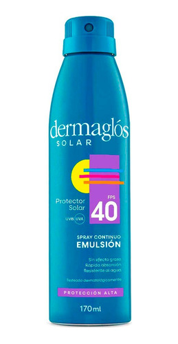 Protector Solar Dermaglos Spray Continuo Emulsión Fps40 170m