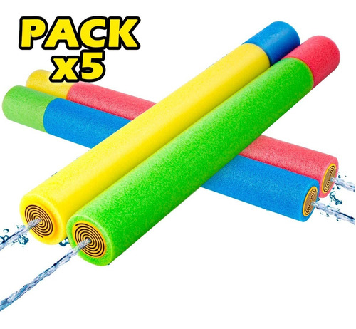 Pack X5 Pistola Lanza Agua Esponja Piscina Verano Juego Niño