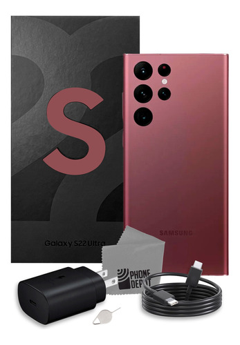 Samsung Galaxy S22 Ultra 5g 128 Gb 8 Gb Ram Burgundy Con Caja Original + Audífonos