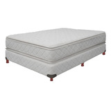 Sommier Colchón 1 1/2 Plaza Multiflex Resortes 90 X 190 Cm Doble Pillow Base Con Patas Incluidas