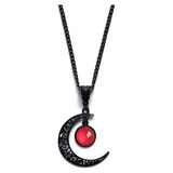 Collar De Luna De Sangre, Cadena Negra Gótico Rockero Dark