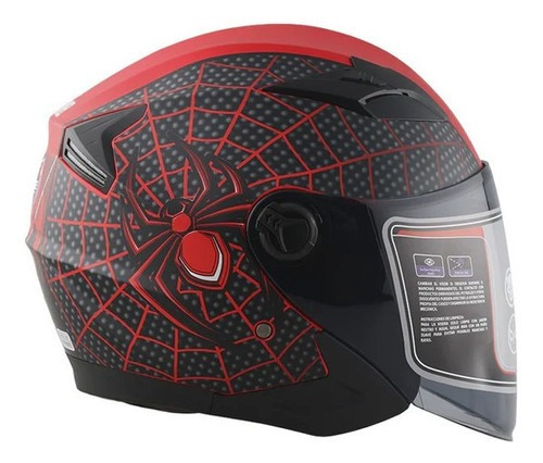 Casco Semi Integral Miles Morales Mate L Color Agua Diseño Solid