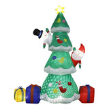 Árbol De Navidad Inflable Con Papá Noel Jumbo De 2,1 M