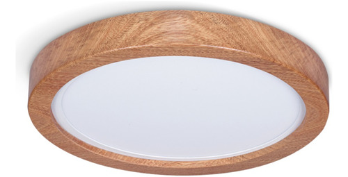 Plafon Redondo De Madera Roble Led 24w Cálido Techo Carilux