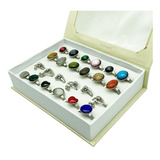 Caja 24 Anillos Surtidos Acero Quirurgico 316l N5 Mayorista