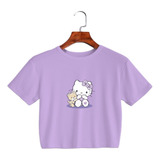 Crop Top Lila Niña - Hello Kitty - Sanrio Japon Kawaii