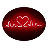 Cartel Corazón Electro En Neón Led / Deco  / Figuras / Hogar