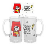 Mug Cervecero Taza Snoopy Vidrio Opalizado 01