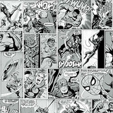 Papel Tapiz - Papel Pintado Marvel Comic Strip Blanco Y Negr
