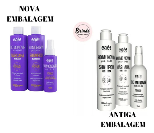 Kit Bio Monovin Pró A + B5 + B3 300ml Eaê Cosméticos