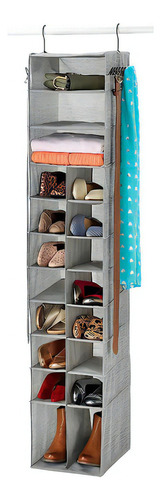 Organizador Closet Accesorios Zapatos 144cm Colgable Gancho Color Gris