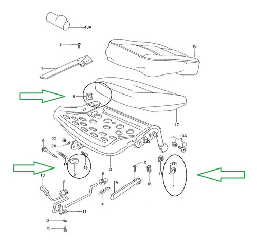 Kit Guia Asiento Vw Gol G3 G4 Senda Saveiro Polo Caddy Golf Foto 2