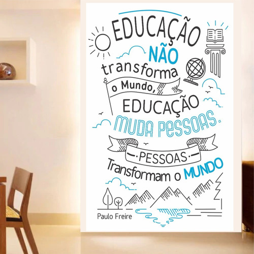 Adesivo Parede Frase Educação Infantil Escola Aula E591