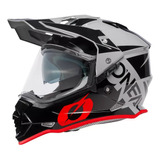 Casco Oneal Sierra R V.23 Gris/ Rojo Multiproposito De Moto