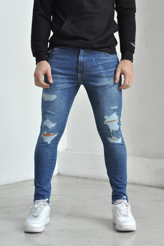 Jeans Skinny Elastizados Para Hombre Precio Promocional