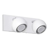 Aplique Harry Bocha Baño Pared 2 Luces Blanco Movil Moderno