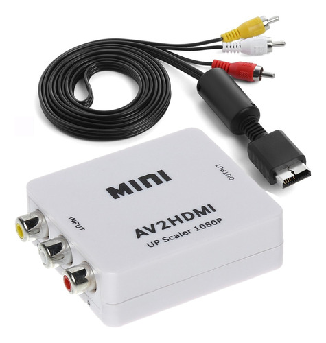 Kit Para Jogar Ps2 Em Tv Nova - Av P/ Hdmi + Cabo Av Rca Pro