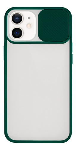 Capa Case Fecha Câmera Slide Fosca Compatível Com iPhone 11 Cor Verde