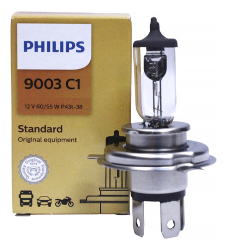 Foco Philips H4 9003 Halogeno Alta Baja 12 Volts 60/55w 