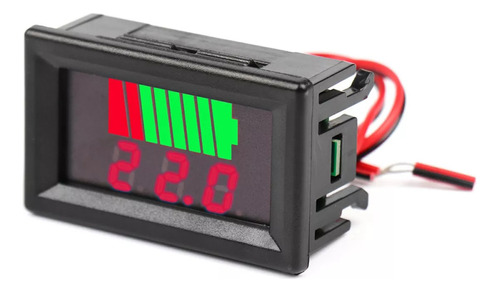 Voltimetro Digital 12 A 60v Con Barra Led Rojo - Auto Moto