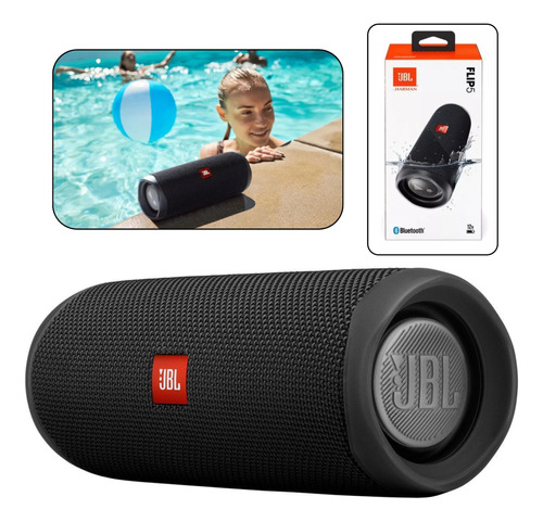 Caixa De Som Jbl Flip 5 Bluetooth Usb Portátil Bivolt Preto