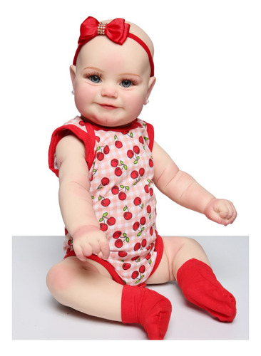 Boneca Bebê Reborn Sophia Corpo De Silicone Macio 56cm