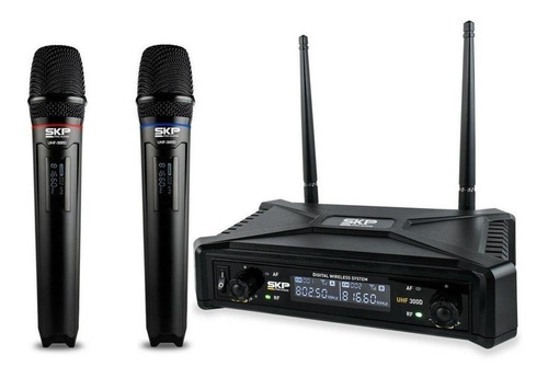 Microfono Doble Inalambrico Skp Uhf 300d Vocal .onoffstore.