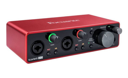 Interfaz De Audio Focusrite Scarlett 2i2 220v Roja 3.ª Gen 