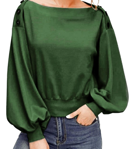 Sweaters Lanilla De Mujer Botones Dama Moda Boton