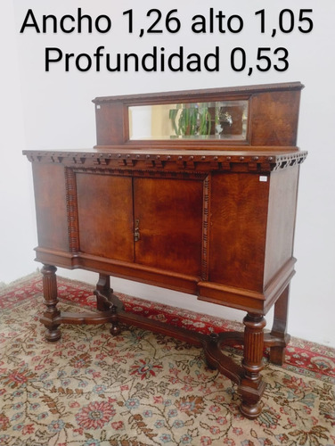 Mueble Bajo Antiguo Trinchante Ingles Con Espejo C 83906