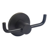 Percha Doble Basic Negro 4015.5 Ottone Baño Accesorio