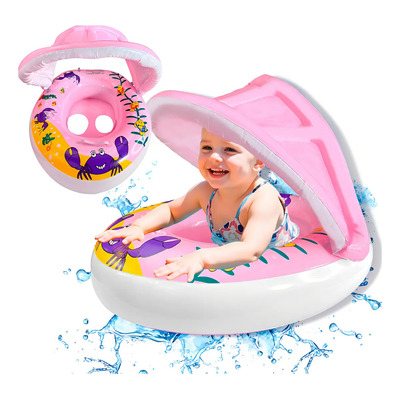 Inflable Rosa Con Techo Salvavidas Infantil Acuático Piscina | Meses sin interés