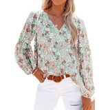 Camisa Manga Larga Mujer Casual Boho Chic Estampado