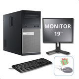 Computador Com Monitor Dell I5 8g 4ªgeração Ssd 240 Desktop 