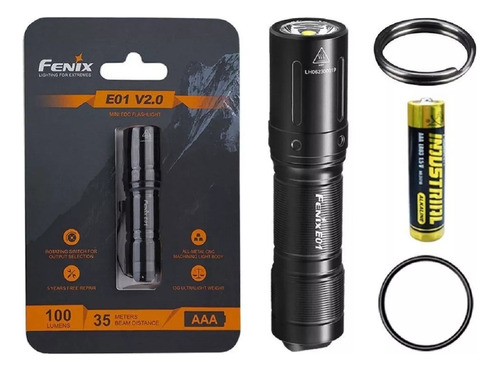 Linterna Led Fenix E01 V2.0 100 Lumens 35 Mts Incluye Pila.