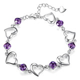 Pulsera Plata 925 Corazón Mujer Elegante Regalo Charm Joya