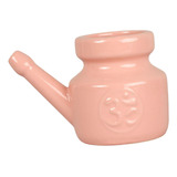 Neti Pot De Cerámica Sinus Rinse Pot Agarre Rosa Rosa