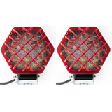 Par Faro Led 5 Pulgadas 16 Lupa Blanco Rejilla Off Road Base