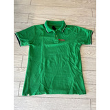 Polera Prada Verde Usada Cuello L Slim Fit Ajustada