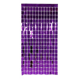 9 Cortina Metálica Cuadrada Tipo Panel Decorativo Cuadros 4d Color Morada