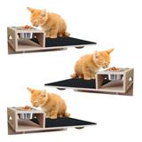 Comedouro Suspenso Para Gatos Em Mdf Kit 3 Pçs