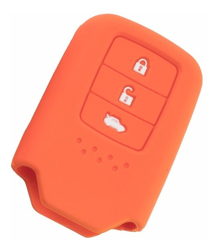 Funda Silicon Llave De Honda 3 Botones En Naranja