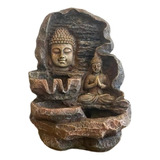 Figura Decorativa Fuente Cascada Budas En Roca / Runn